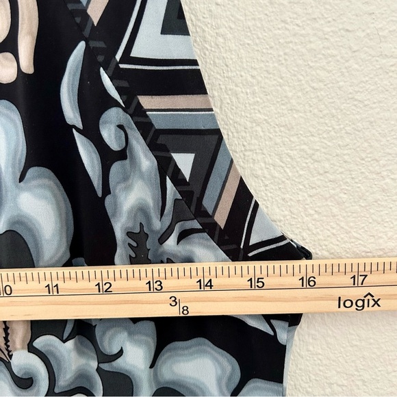 Hale Bob Emery Dress A-Line Sleeveless Stretch Blue Black White Gray Size Small - Picture 12 of 16